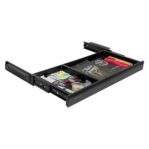 Under Desk Storage Drawer - Shallow Under Desk Drawer Organizer - Standing Workstation Storage Attachment - 20.7" Width Under Table Counter