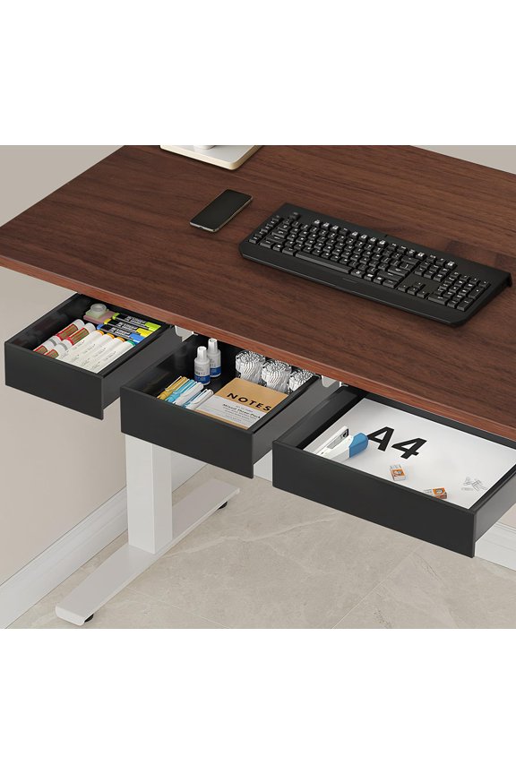 Under Desk Table Drawer Storage Organizer 3 Pack Large & Medium Small Slide Out Drawers - Desktop Adhesive Pencil Tray Table(black/lms)