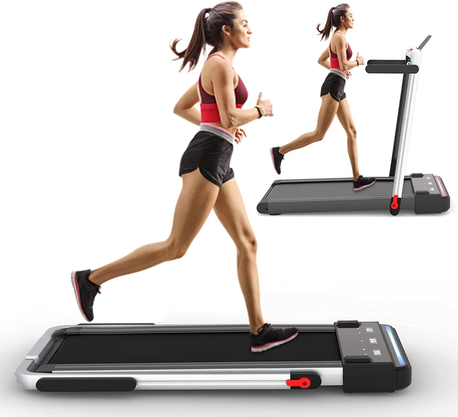 Under Desk Treadmill 2 in 1 Folding Portable Treadmill Walking