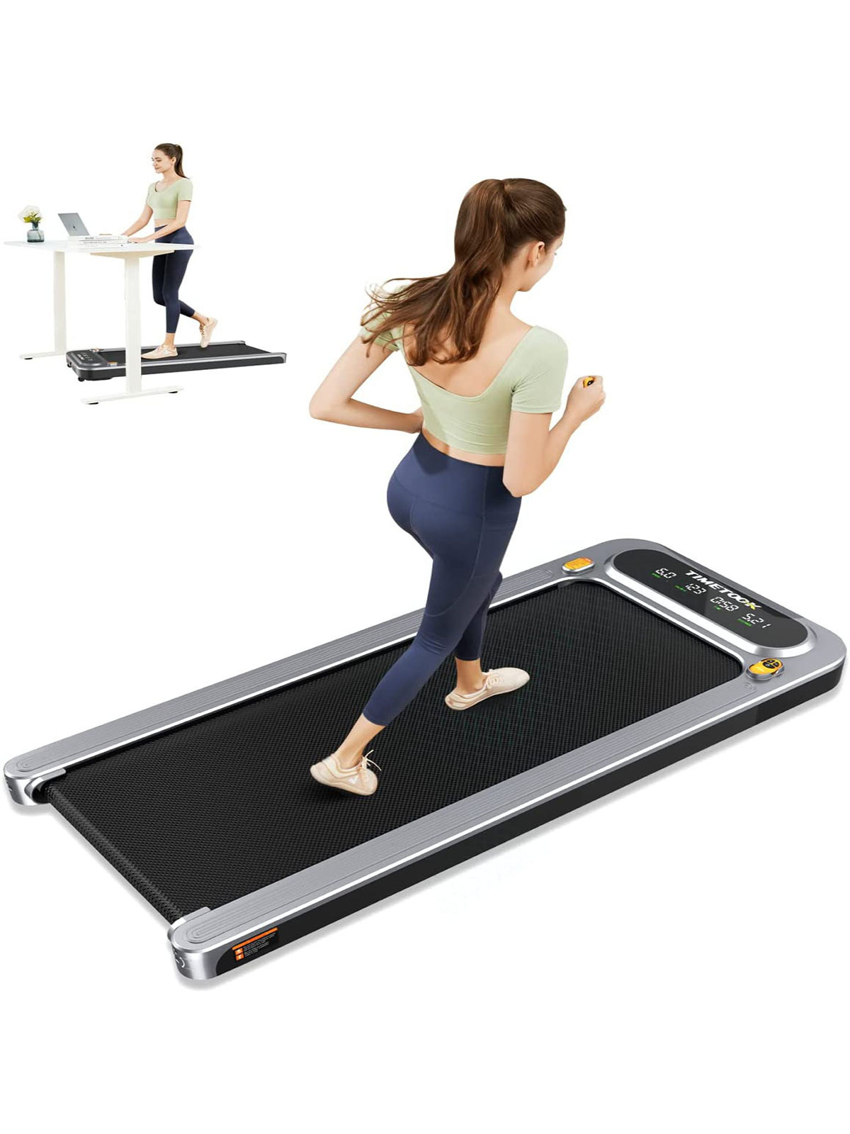 Under Desk Treadmill, 2 in 1 Portable Treadmill 2.5HP Walking Treadmill