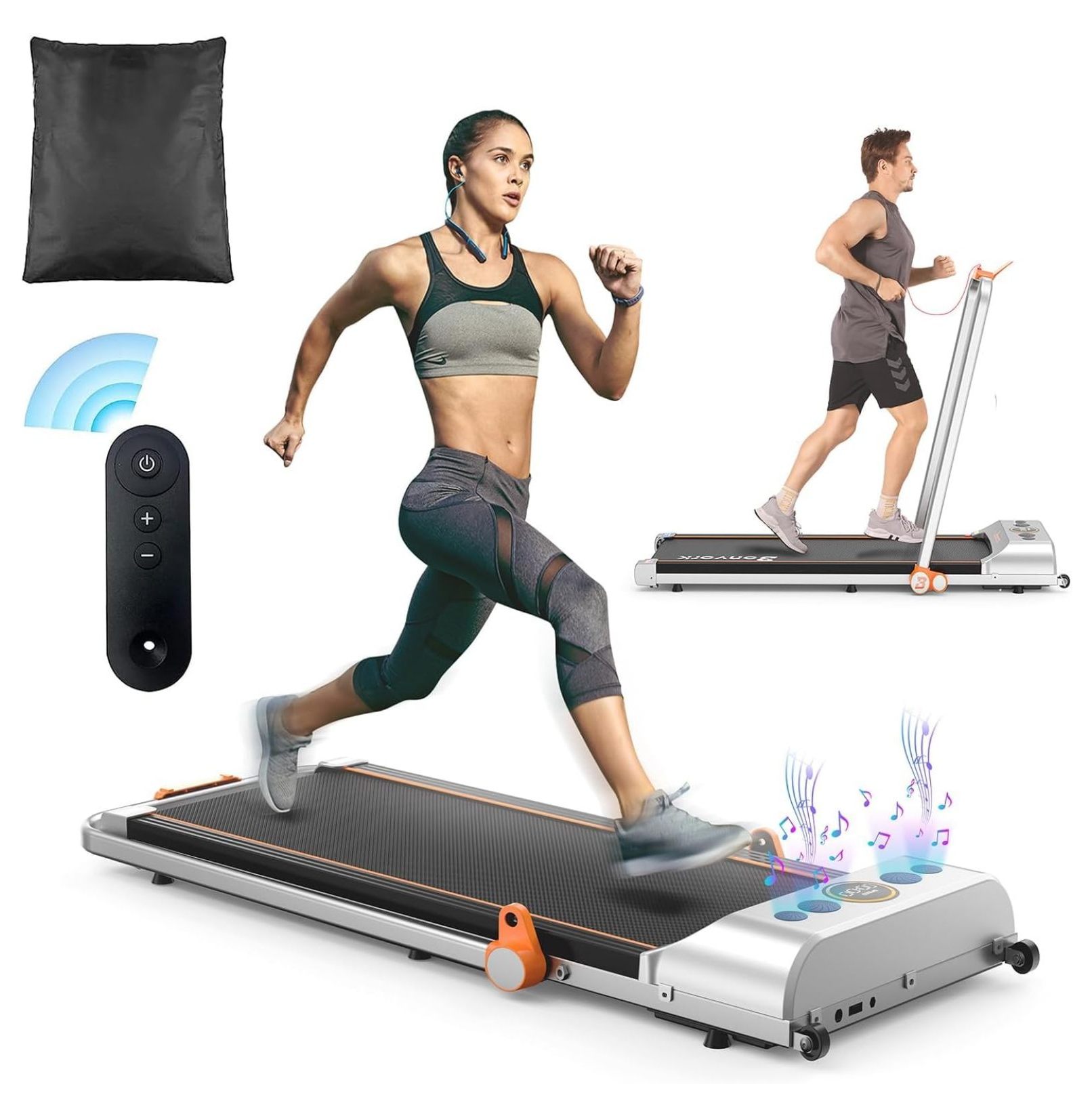 Under Desk Treadmill with Dust Cover Homehours 2 in 1 Walking Pad