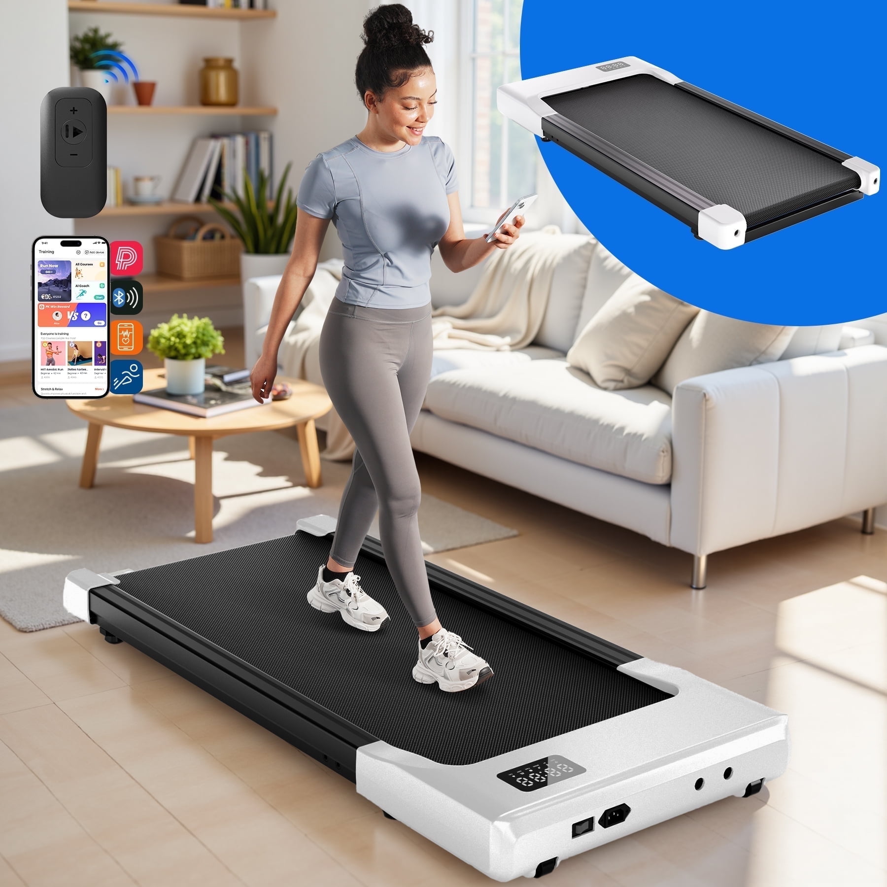 Walmart Black Friday Deals 2025 - "MJWW Walking Pad Treadmill, Under Desk Treadmill for Home and Office, 250 lbs Capacity, 38.66""x19.61"
