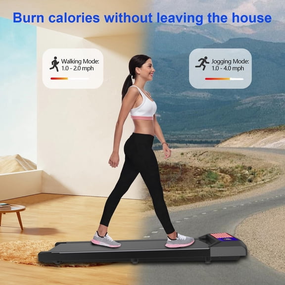 Under Desk Treadmill with 5% Incline, 2.5HP Quiet Motor Walking Pad for Home Office