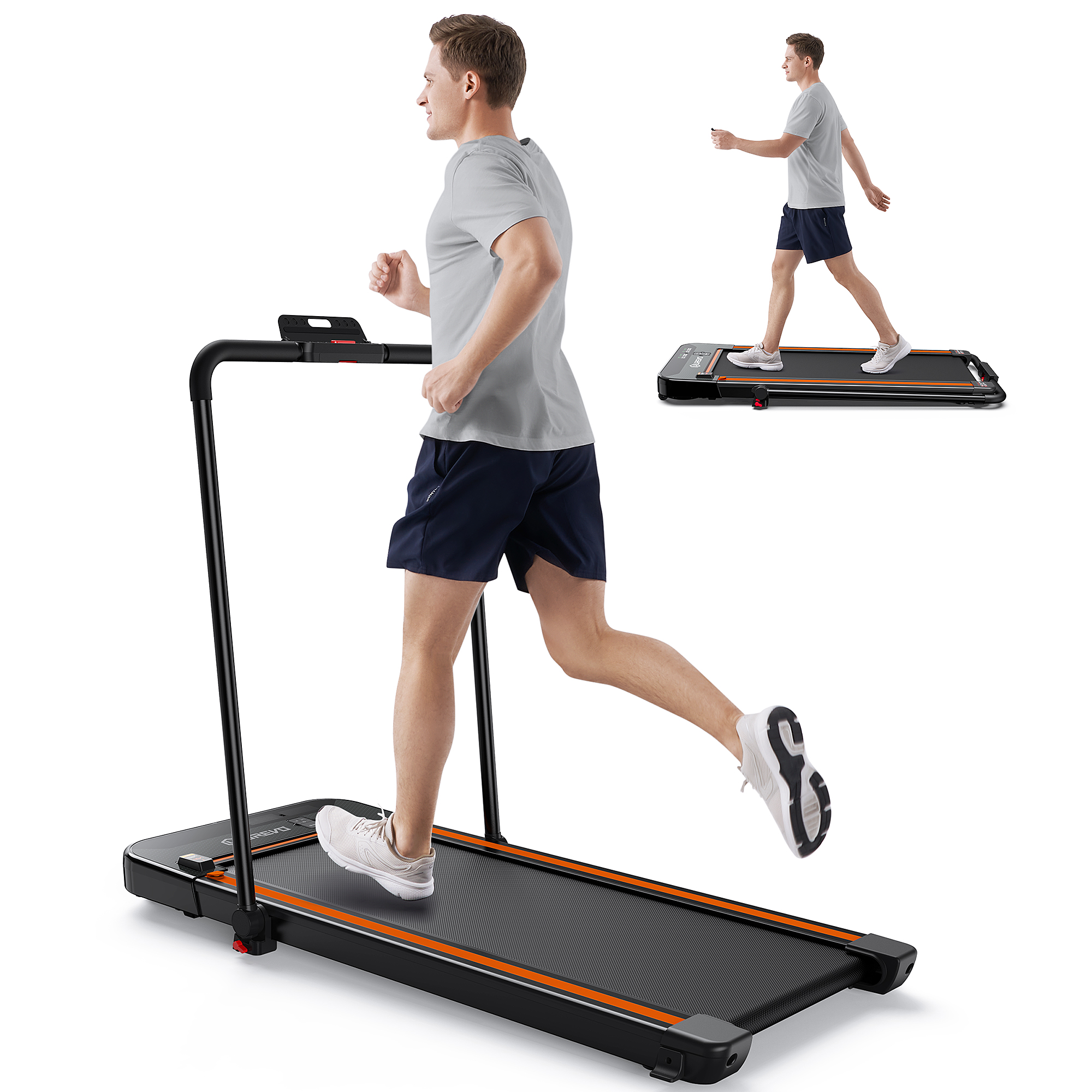 Under Desks Treadmill, 2 in 1 Folding Treadmill Walking Pad 2.5HP