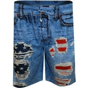 UNDER DISGUISE Mens Your Old Worn Out Favorite Jeans Americana Lounge Shorts (Large)