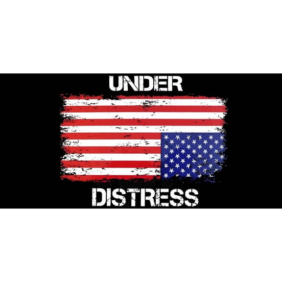 Under Distress USA Upside Down Flag Vinyl Decal Bumper Sticker
