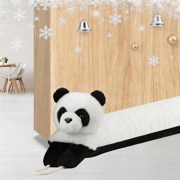 Under Door Draft Stopper 36 Inch, Weighted Animal Noise Blocker for Door, Panda Draft Guard with Hook Loops