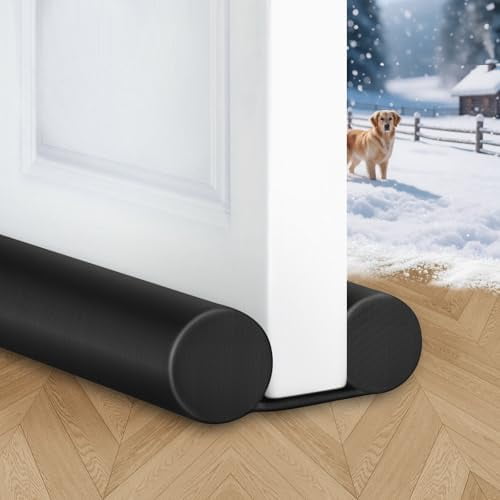 Under Door Draft Stopper 36 Inches Black Door Bottom Seal Strip Weather Draft Guard for Bottom of Doors Gap Filler Interior Door Sweep