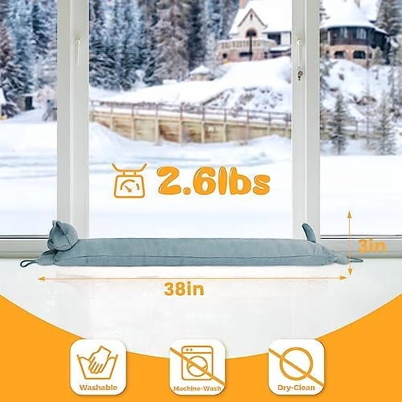 Under Door Draft Stopper 38 inch - Adorable Cat Heavy Duty Door Draft Blocker for Door & Window, Animal Draft Stoppers for Bottom of Door