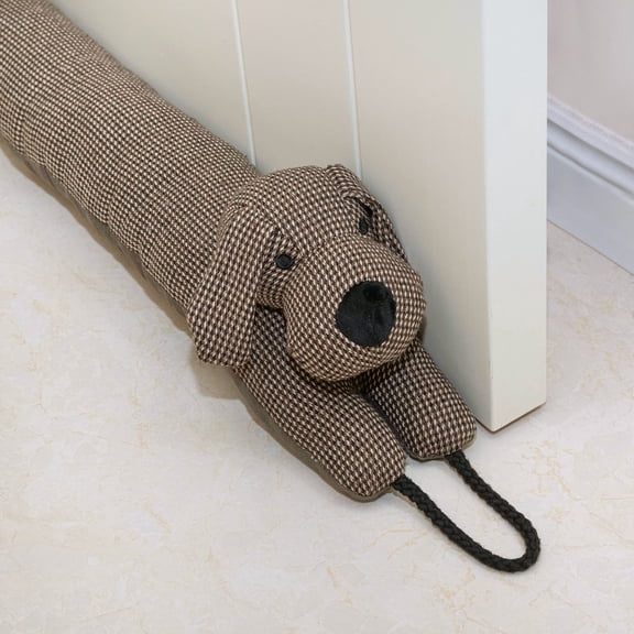 Under Door Draft Stopper Decorative Wind 36 Inch For & Window Weighted Animal Air Bottom Of With Hanging Loops - Brown Dog