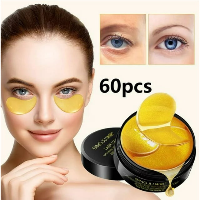 Under Eye Patches, 60 Pcs 24k Gold Under Eye Mask for Puffy Eyes & Dark