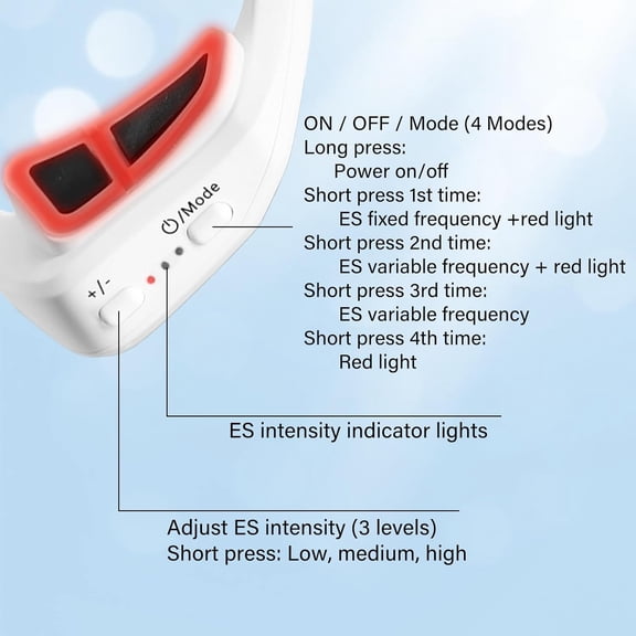 Under-Eye Red Light Therapy Device, 2 Modes Beauty Glasses Device with Eye Massage