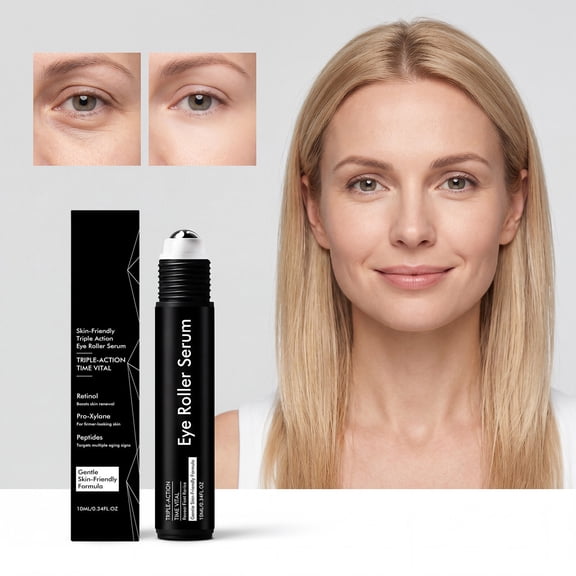 Under Eye Roller Ball Serum, Lightweight Fast Absorbing Cooling Eye Serum for Daily Care, Soothes Puffiness and Fine Lines