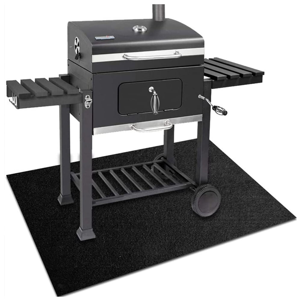 The Gas Grill Splatter Mat Black Soft Touch Non-woven Polypropylene  Rectangular Grill Mat in the Grill Mats department at