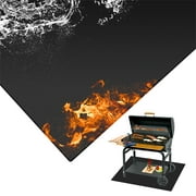 Under Grill Mat 60 x 40 Inch Outdoor Grill Mat, Reversible Fireproof Grill Mat, Indoor Fireplace/Firepit Mat, Oil and Waterproof Grill Mat Protection for Deck and Patio