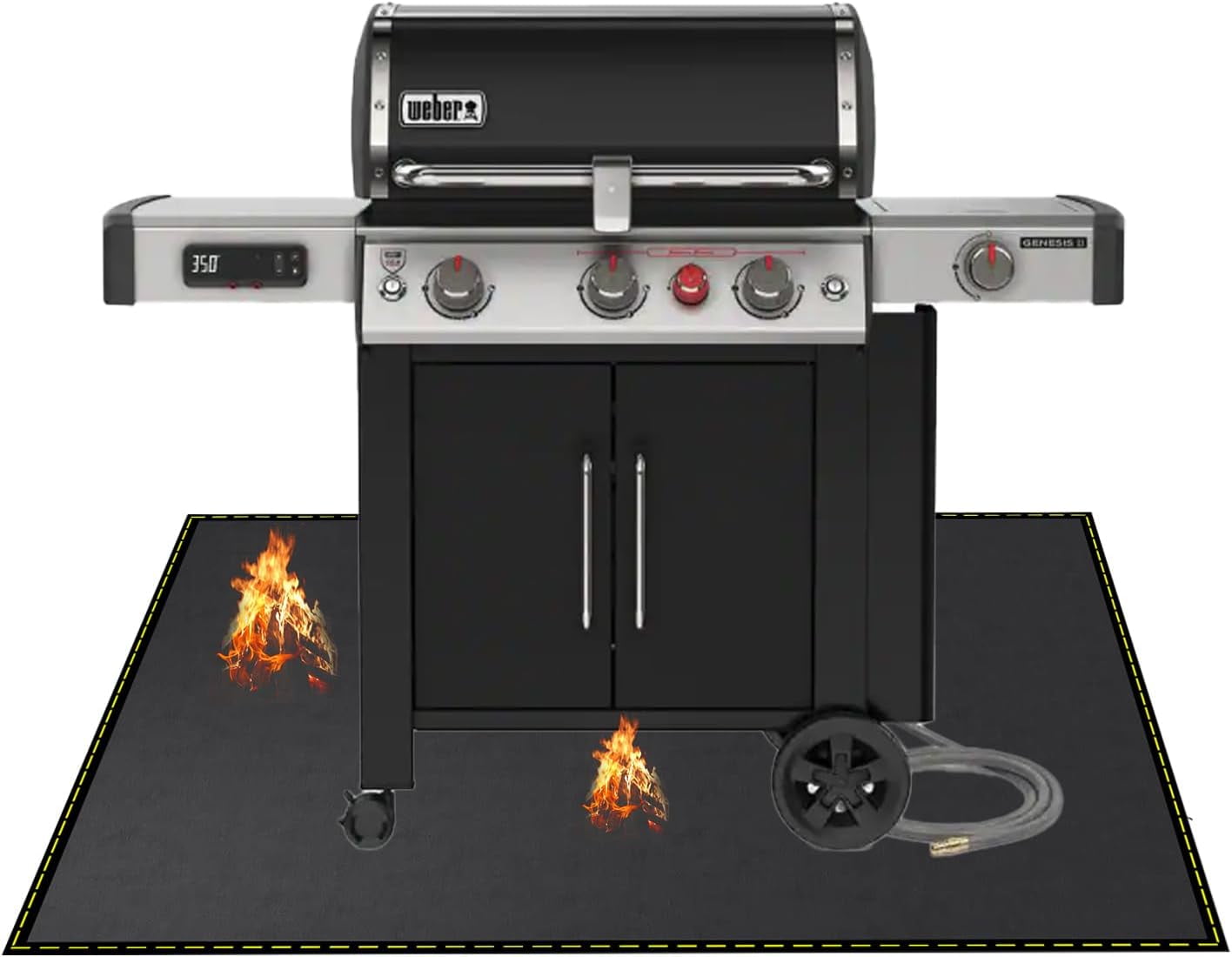 Under Grill Mat for Outdoor Grill Deck Patio Protector,48''x30'' Large ...