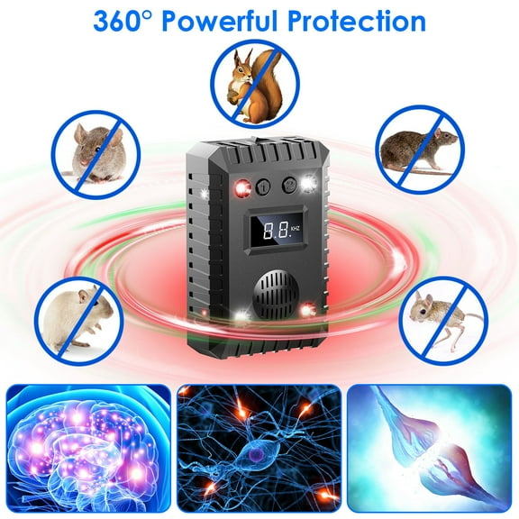 Imountek Ultrasonic Under Hood Rodent Repeller, 4.72" x 3.15" x 1.38", 2 Count