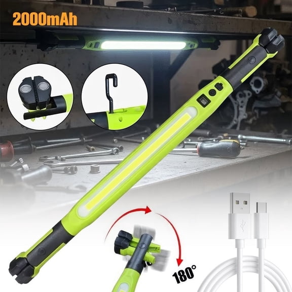 Under Hood Work Light Bar, 3000LM LED Magnetic Light Bar with Hooks, 5200mAh Cordless Rechargeable Hood Light for Mechanic, Car Repairing, Garage
