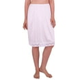 thumbnail image 1 of Under Moments Women's Plus Anti-Static Lace-Trim Nylon Half Slip, White, 1 of 3