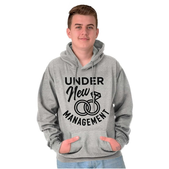 Under New Management Newlywed Bride Unisex Plus Fleece Graphic Hoodie Brisco Brands 3X