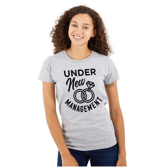 Under New Management Newlywed Bride Womens Fitted Plus Size Graphic Tee Brisco Brands 2X