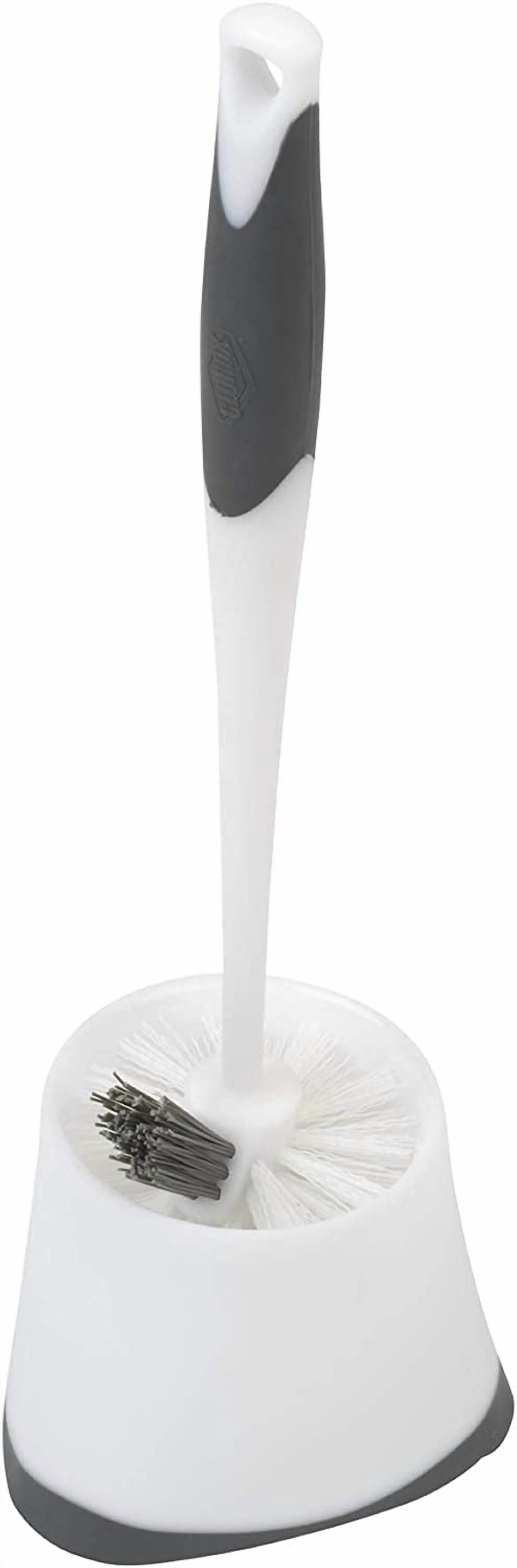 Under-Rim Toilet Bowl Brush with Corner Storage Caddy, 16 x 5 x 5.5 in