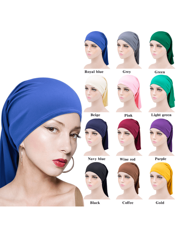 Under Scarf Hijab Cap for Turban Head Wraps Scarf Solid Color Hijab Tube Unisex Stretch Dreadlocks Tube