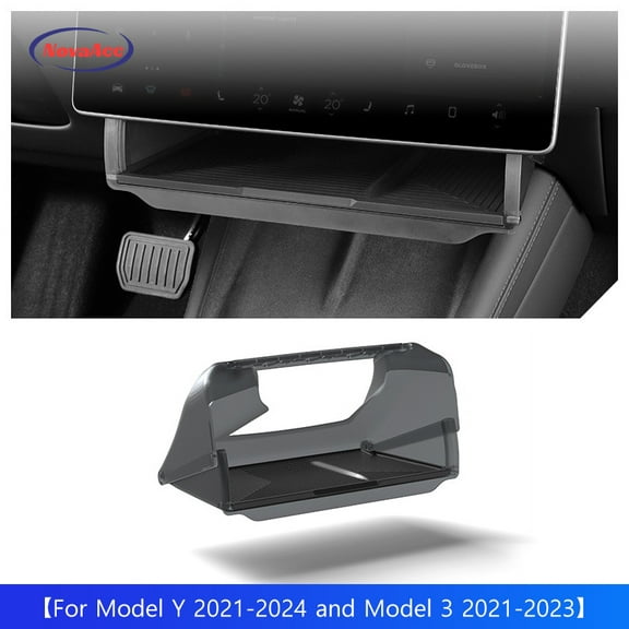 Under Screen Hideable Magnetic Storage Box for Tesla Model Y 3 Highland 2024 2023 2022 2021 Center Console Organizer Tray