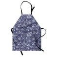 thumbnail image 1 of Under the Sea Apron Ocean Animals Shells Plants Seahorse Turtle Fishing Theme Artwork Print, Unisex Kitchen Bib Apron with Adjustable Neck for Cooking Baking Gardening, Navy Blue White, by Ambesonne, 1 of 3