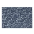 thumbnail image 1 of Under the Sea Cutting Board, Ocean Animals Shells Plants Seahorse Turtle Fishing Theme Art Print, Decorative Tempered Glass Cutting and Serving Board, Small Size, Navy Blue White, by Ambesonne, 1 of 1