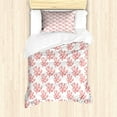 thumbnail image 1 of Under the Sea Duvet Cover Set, Simplistic Nautical Concept of Seaweed Aquarium Coral Plantation, Decorative 2 Piece Bedding Set with 1 Pillow Shams, Twin Size, Dark Coral Coral White, by Ambesonne, 1 of 3