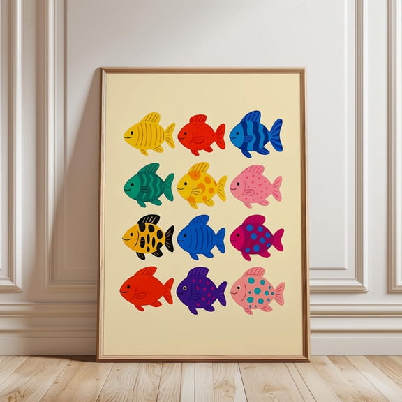 Under Sea Ocean Fish Nursery Wall Decor Unframed Paper Print