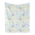 thumbnail image 1 of Under the Sea Soft Flannel Fleece Blanket, Illustration of Various Sea Creatures Drawn by Hand Maritime Items, Cozy Plush for Indoor and Outdoor Use, 50" x 60", White and Multicolor, by Ambesonne, 1 of 5