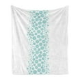 thumbnail image 1 of Under the Sea Soft Flannel Fleece Blanket, Ocean Dive Inspired Image with Circle and Geometric Bubbles Art Print, Cozy Plush for Indoor and Outdoor Use, 70" x 90", Sky Blue and White, by Ambesonne, 1 of 5