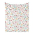thumbnail image 1 of Under the Sea Soft Flannel Fleece Throw Blanket, Whimsical Hand Drawn Sea Life Waves Corals Algae in Soft Tones, Cozy Plush for Indoor and Outdoor Use, 60" x 80", White and Multicolor, by Ambesonne, 1 of 5