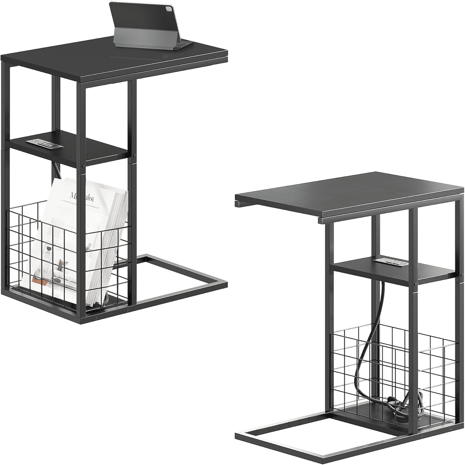 Under Seating Rolling Table with Integrated Power TV Tray with Wheels