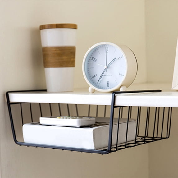 Under Shelf Basket,Slides Under Cabinet Storage Shelf Wire Baskets,Space Saving for Kitchen Counter Pantry Desk Bookshelf Cupboard
