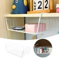 thumbnail image 1 of Under Shelf Durable Metal Wire Rack Hanging Shelf Storage Under Cabinet Organizer Shelf For Kitchen/Pantry/Bathroom/Desk (White) Rack Easy To Use, 1 of 5