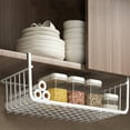 thumbnail image 1 of Under Shelf Hanging Basket,White Under Shelf Storage Basket,Metal Wire Storage Basket Organizer,Undershelf Storage Unit Kitchen（11x7.8in）, 1 of 5