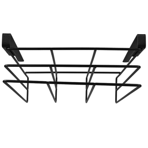 Mobestech Under Cabinet Mug Holder Black Multi Functional Kitchen Organizer Hanging Bar Rack