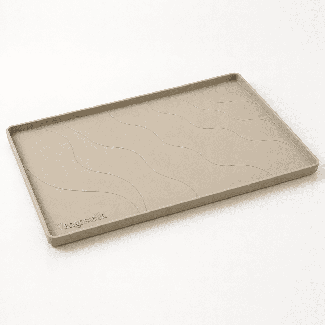 Under Sink Mat 28'' x 22'' x 1'' Beige Silicone Waterproof Liner for ...
