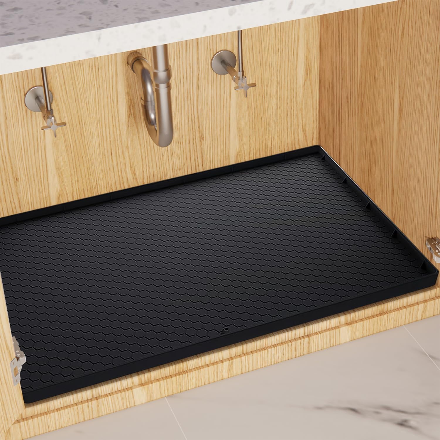 Xtreme Mats Kitchen 22-in x 22-in Grey Undersink Drip Tray Fits Cabinet  Size 22-in x 22-in