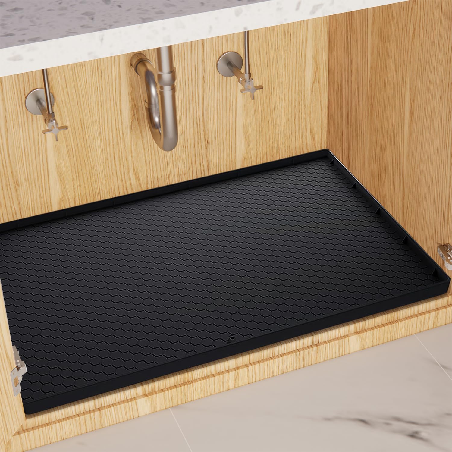 LotFancy Under Sink Mat for Kitchen, 30 x 24 in Washable Under