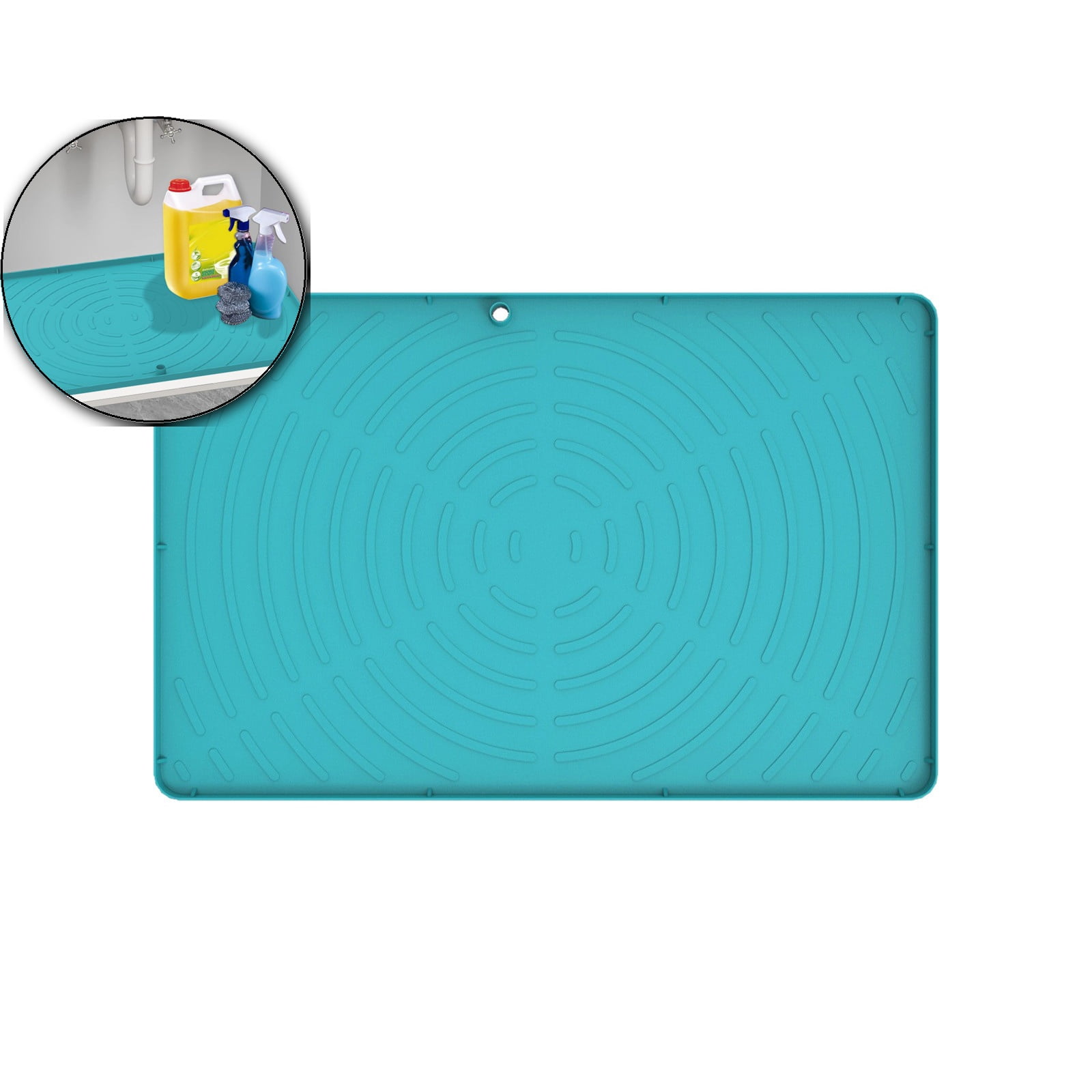 Under Sink Mat – 34x22 Inches Silicone Liner for Bathroom & Kitchen Cabinets, Waterproof Drip Tray with Raised Edges, Eco-Friendly & Easy to Clean