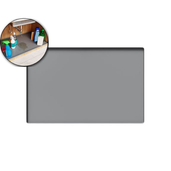 Under Sink Mat – 34x22 Inches Silicone Liner for Bathroom & Kitchen Cabinets, Waterproof Drip Tray with Raised Edges, Eco-Friendly & Easy to Clean