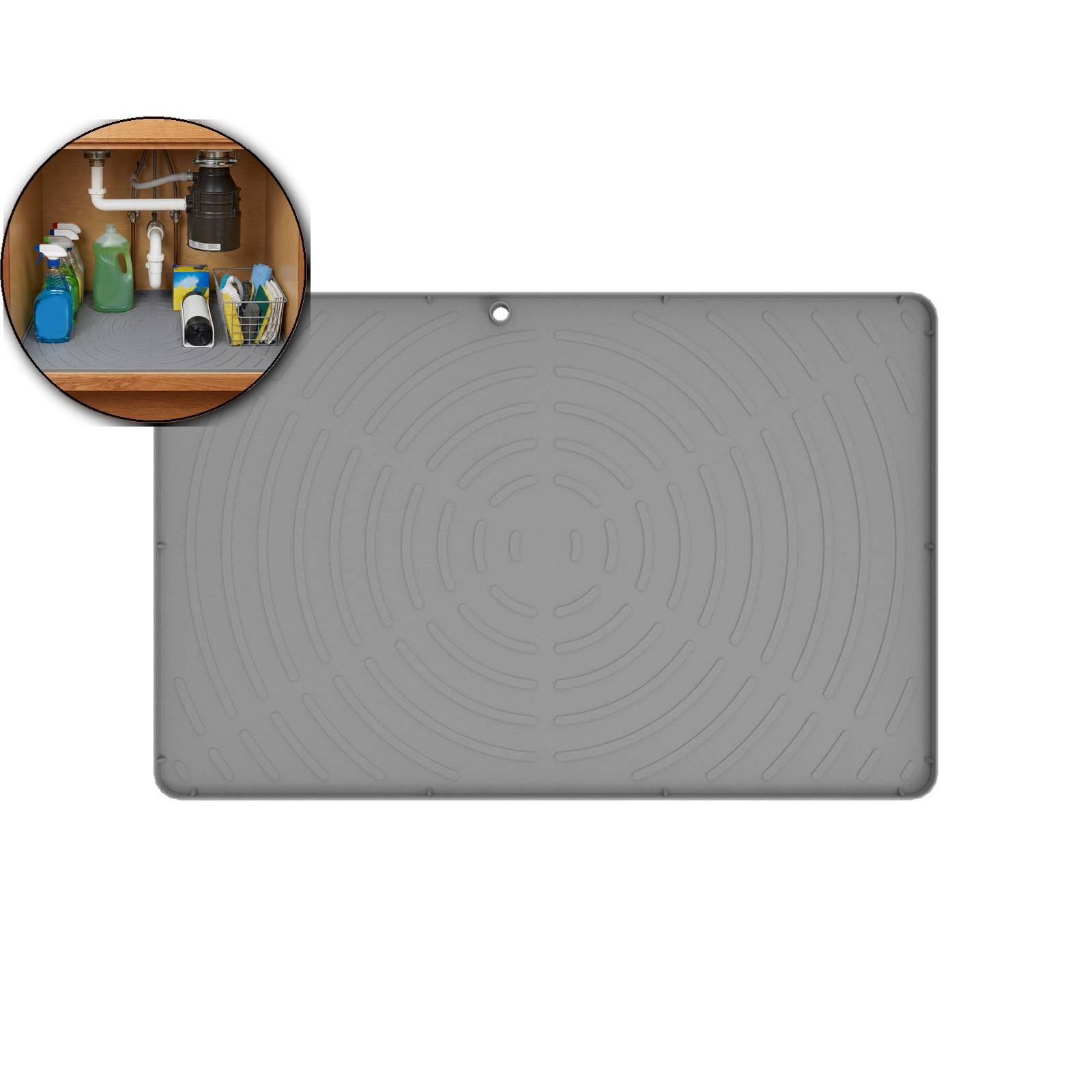 Under Sink Mat – 34x22 Inches Silicone Liner for Bathroom & Kitchen Cabinets, Waterproof Drip Tray with Raised Edges, Eco-Friendly & Easy to Clean