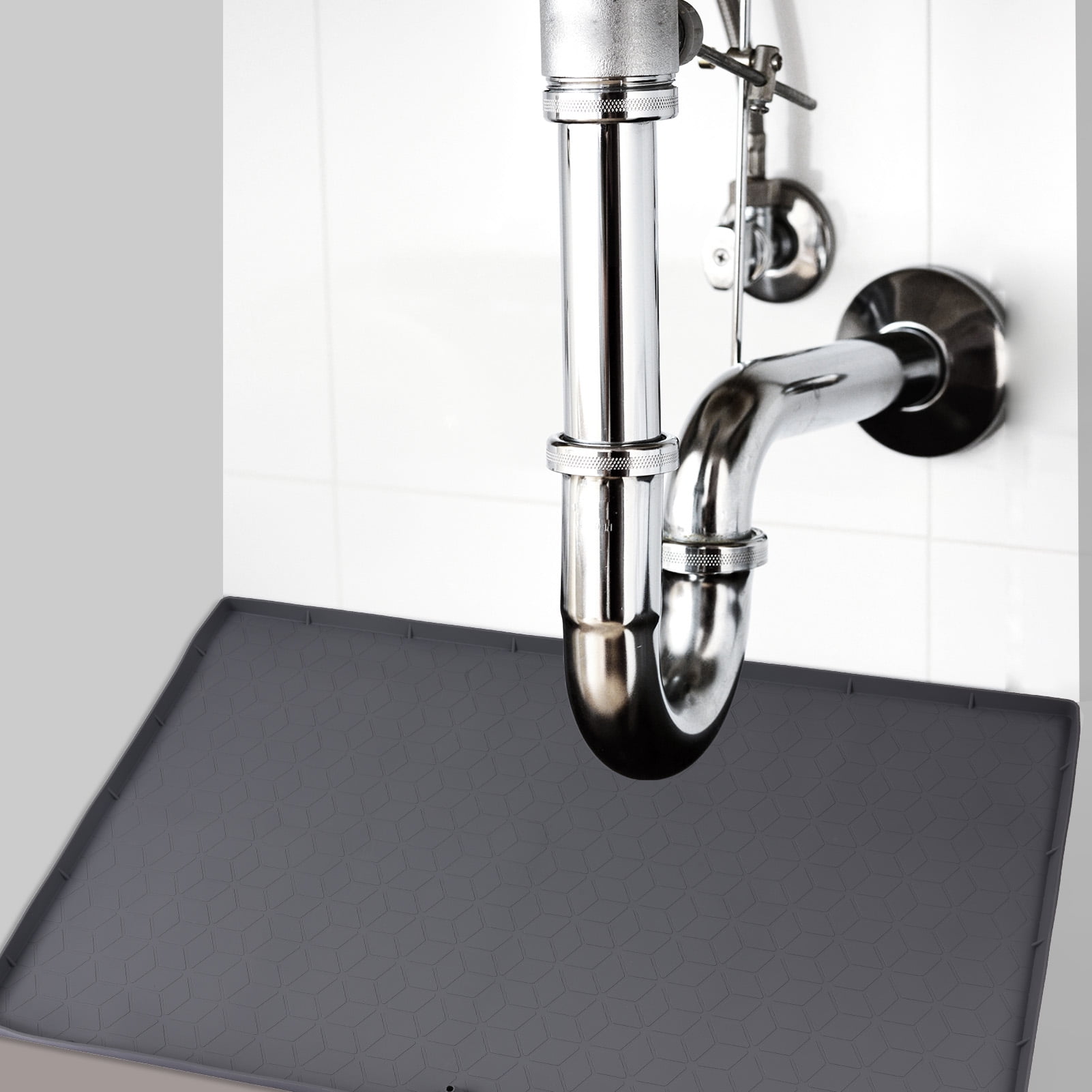 Honadar Waterproof Under Sink Mat, 34 x 22 Silicone Under Sink Liner  cabinet Mat ProtectorDrips Leaks Spills Tray for Kitchen Bathroom (