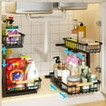 Under Sink Organizer, 2 Pack Height Adjustable Under Sink Organizers