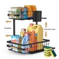 thumbnail image 1 of 2-Tier Pull Out Under Sink Organizer with Sliding Baskets – Adjustable Height, Space-Saving Metal Shelf, 1 of 8
