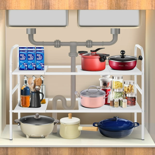Under Sink Organizer Storage, HONEIER 2 Tiers 2135in Expandable Under